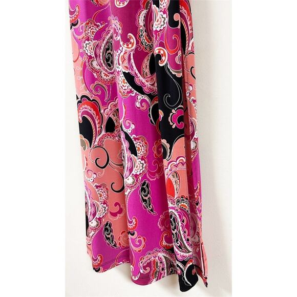 TIANA B Dress Womens Size Small Pink Paisley Sleeveless Maxi Side Slit - Picture 4 of 4